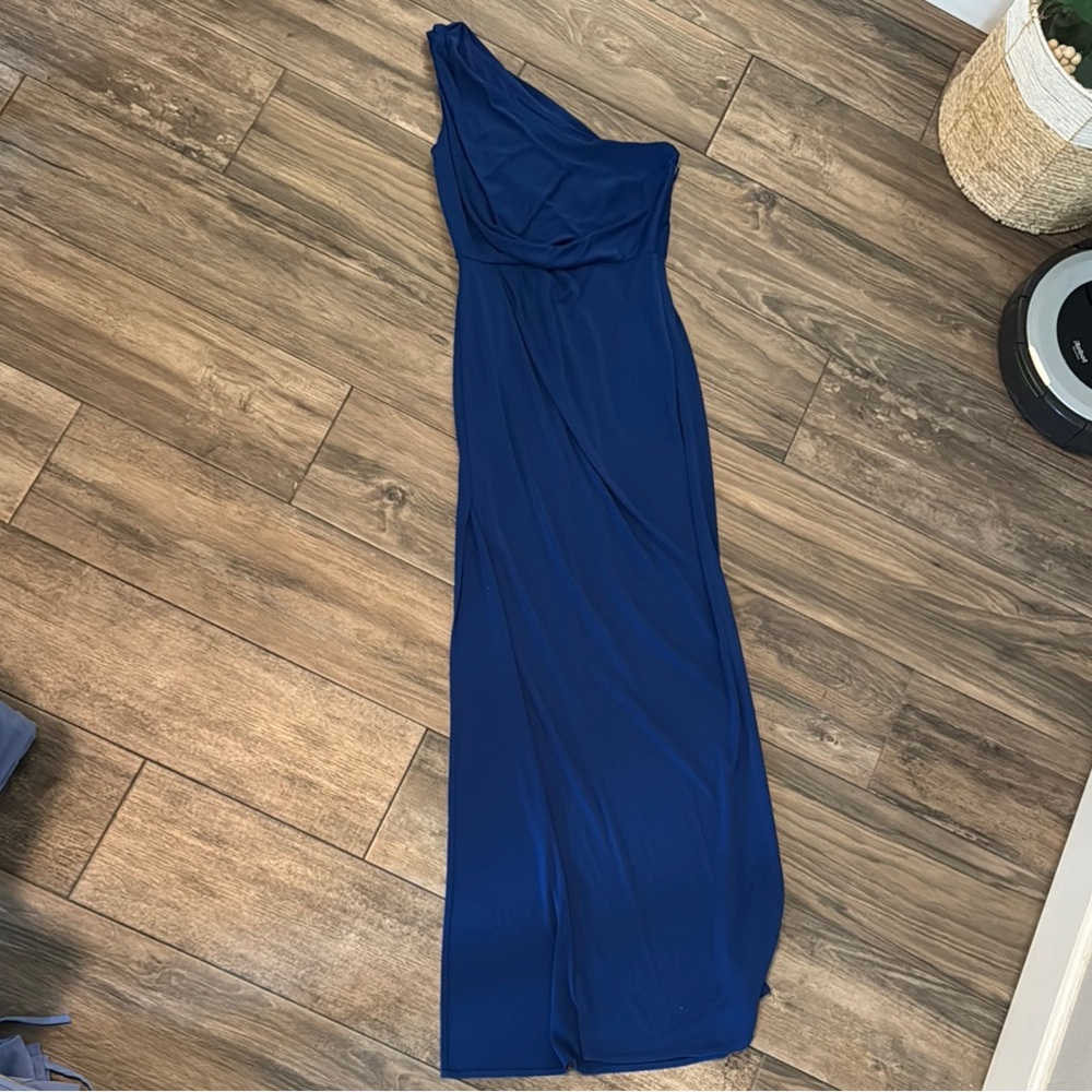 Blue One-Shoulder BCBG Maxazria Dress
